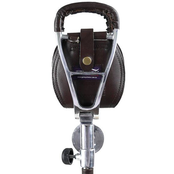 Outdoor Leather Stick With Portable Seat Stainless Steel Foldable Stool NEW - Picture 13 of 14